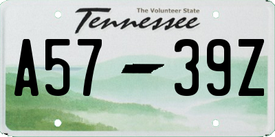 TN license plate A5739Z