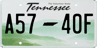 TN license plate A5740F