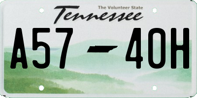 TN license plate A5740H