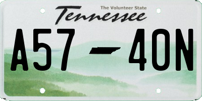 TN license plate A5740N