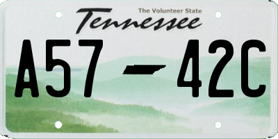 TN license plate A5742C