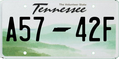 TN license plate A5742F