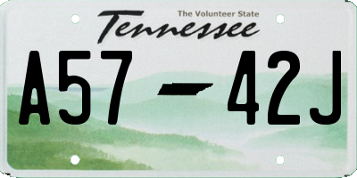 TN license plate A5742J