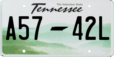 TN license plate A5742L