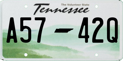 TN license plate A5742Q