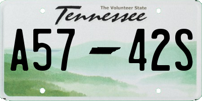 TN license plate A5742S