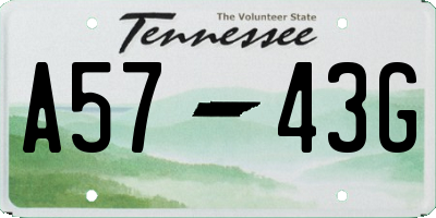 TN license plate A5743G
