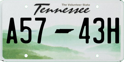 TN license plate A5743H