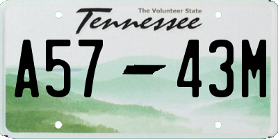 TN license plate A5743M