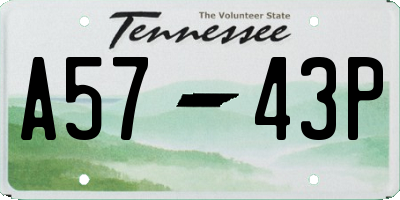 TN license plate A5743P