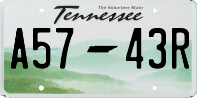 TN license plate A5743R