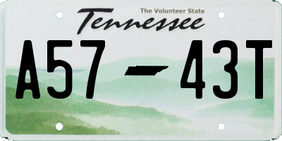 TN license plate A5743T