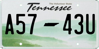 TN license plate A5743U