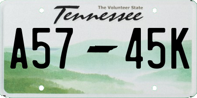 TN license plate A5745K