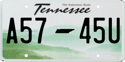 TN license plate A5745U