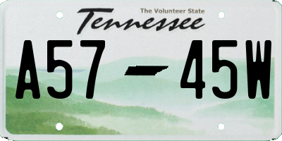 TN license plate A5745W