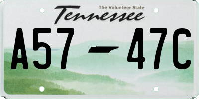 TN license plate A5747C