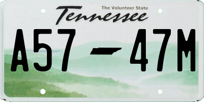 TN license plate A5747M