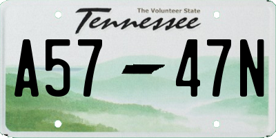 TN license plate A5747N