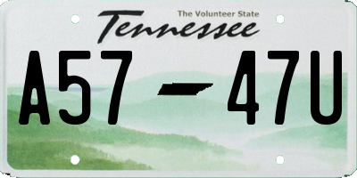 TN license plate A5747U