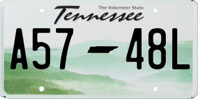 TN license plate A5748L