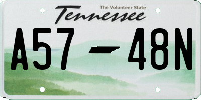 TN license plate A5748N