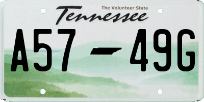 TN license plate A5749G