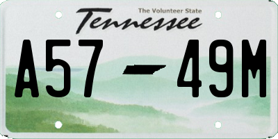 TN license plate A5749M