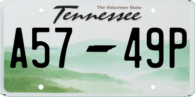 TN license plate A5749P