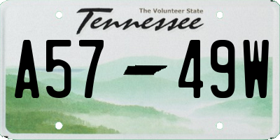 TN license plate A5749W