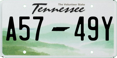 TN license plate A5749Y