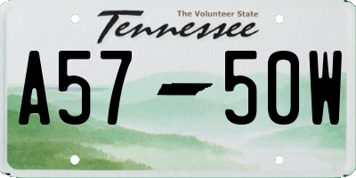 TN license plate A5750W