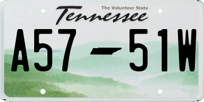 TN license plate A5751W