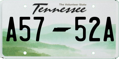 TN license plate A5752A