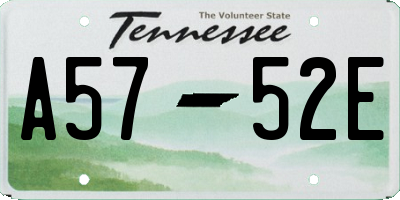 TN license plate A5752E