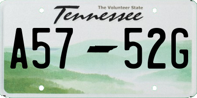 TN license plate A5752G