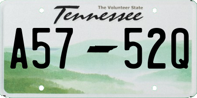 TN license plate A5752Q