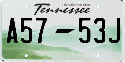 TN license plate A5753J