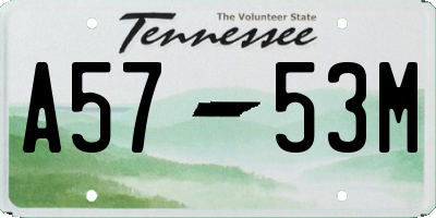 TN license plate A5753M