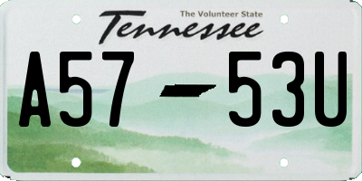 TN license plate A5753U