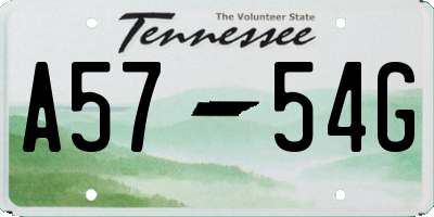 TN license plate A5754G