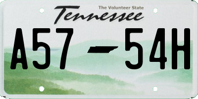 TN license plate A5754H