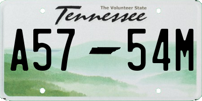 TN license plate A5754M