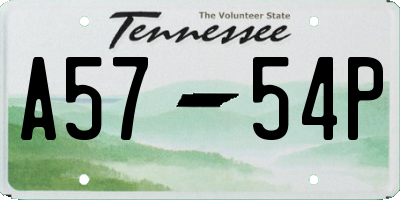 TN license plate A5754P