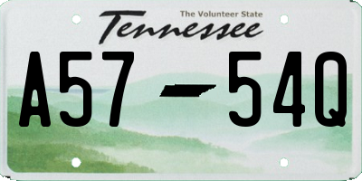 TN license plate A5754Q