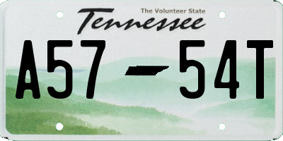 TN license plate A5754T