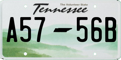 TN license plate A5756B