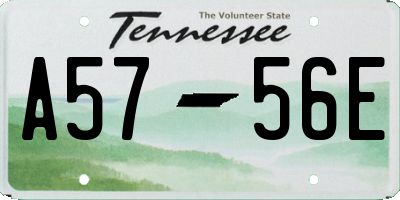 TN license plate A5756E