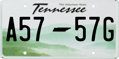TN license plate A5757G