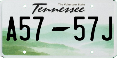 TN license plate A5757J